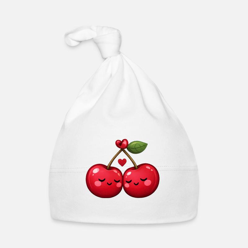 Cuddly cherry duo with heart, Lovetime, Organic Baby Cap