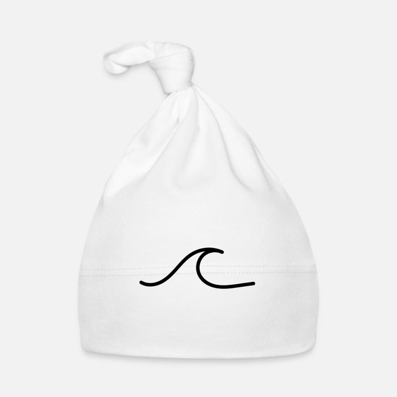 Black minimalistic ocean wave ocean wave Organic Baby Cap