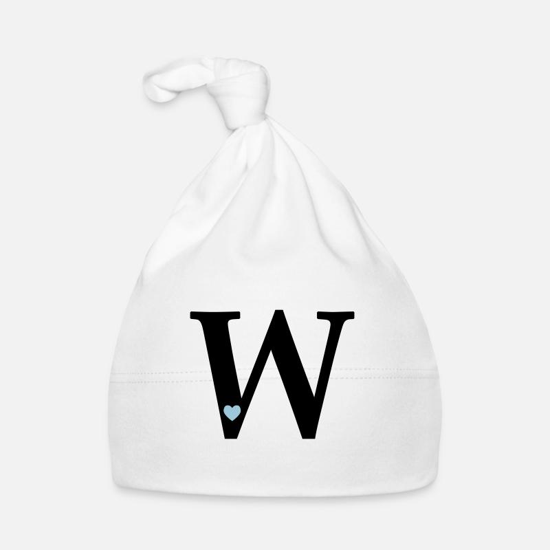 Letter W Initial Letter Organic Baby Cap