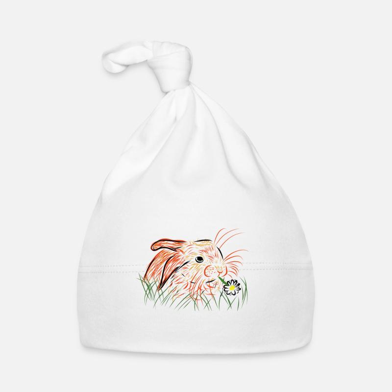 Lapin - Bonnet bio Bébé - blanc