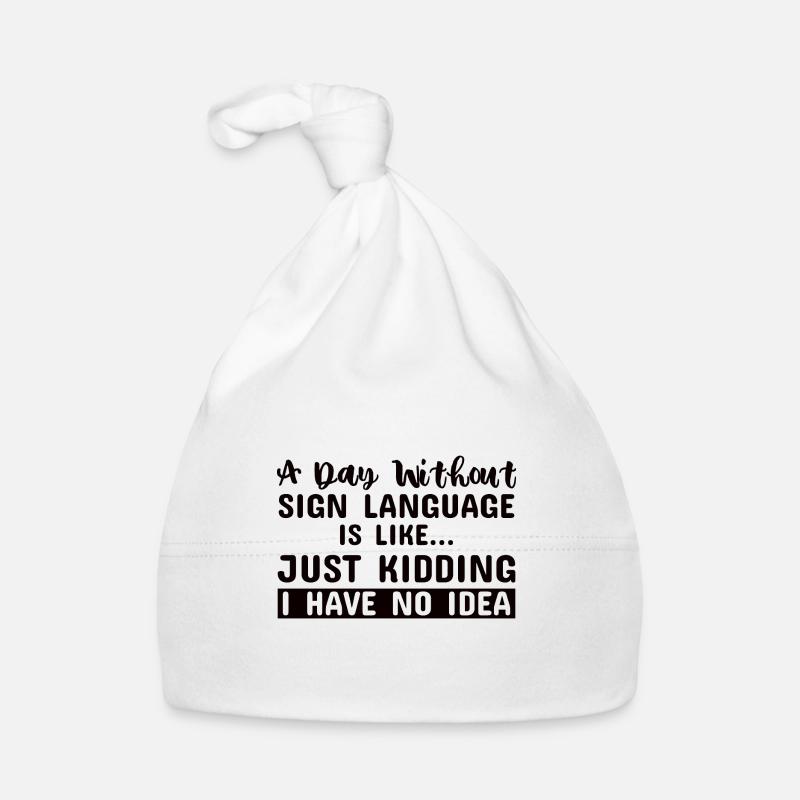Zeichensprache Gebärdensprache Stumm taub ASL Baby Bio-Mütze