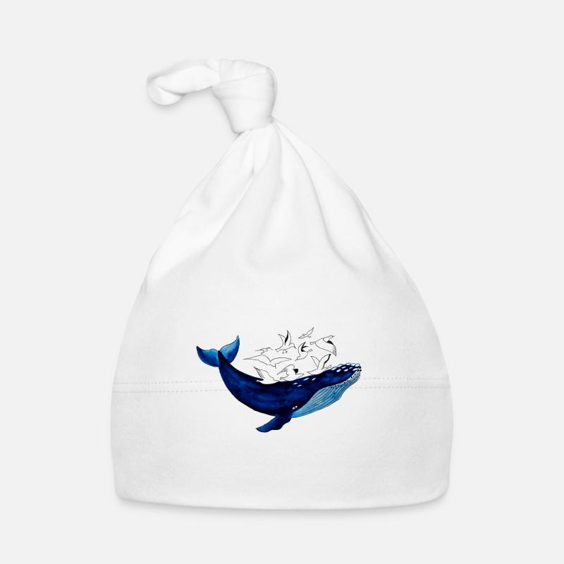 Baleines et mouettes I air et eau Bonnet bio Bébé