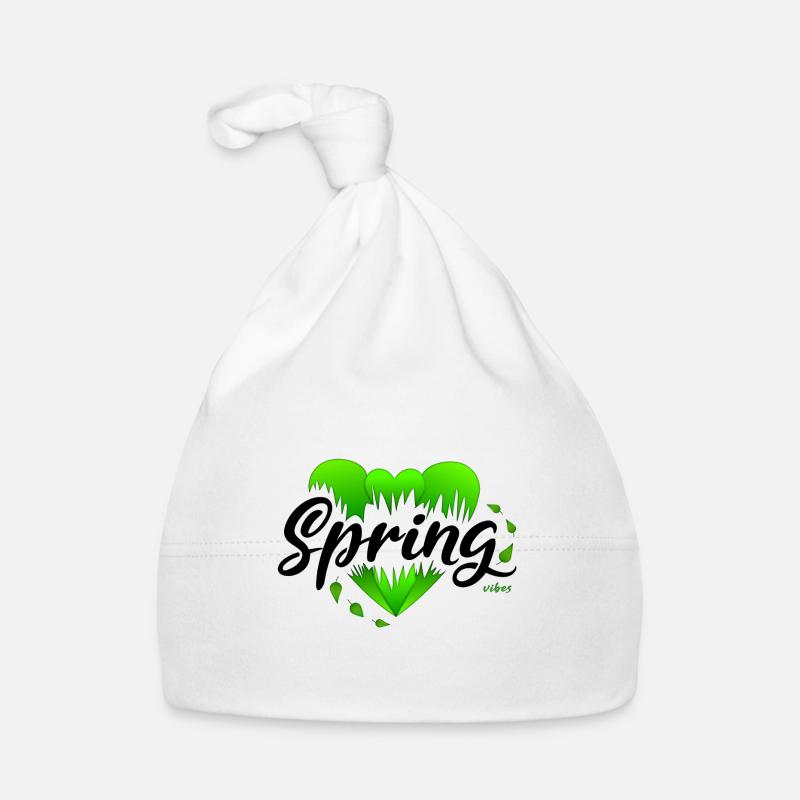 Spring Beginning of Spring Hearts Organic Baby Cap