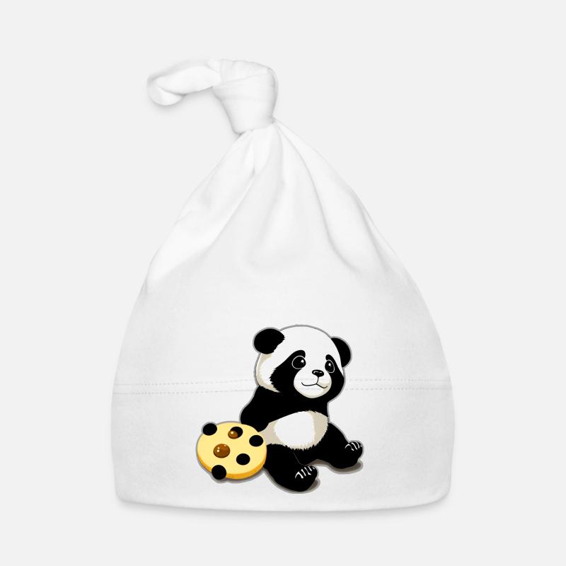 Mignon ours panda avec des biscuits Bonnet bio Bébé