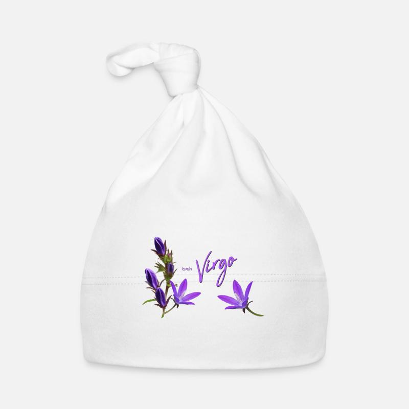 Jungfrau Sternzeichen Jungfrau Glockenblume - Baby Bio-Mütze - Weiß