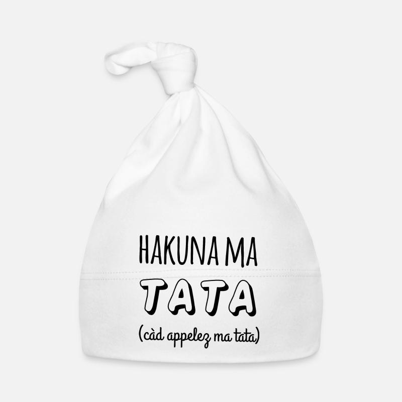 HAKUNA ma TATA, Appelez ma tata - Bonnet bio Bébé - blanc