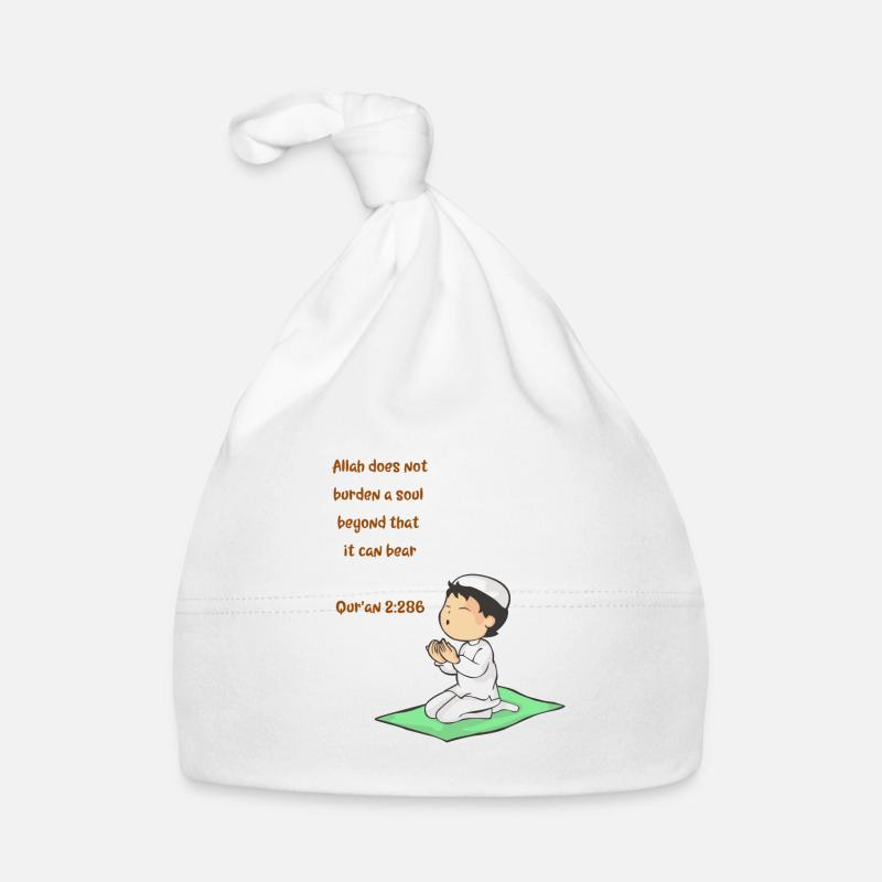Coran Sourate verset Allah Allah Islam Cadeau Musulman - Bonnet bio Bébé - blanc