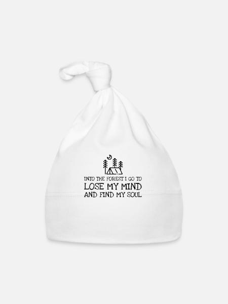 Dans la forêt, je vais perdre mon esprit et trouver mon - Bonnet bio Bébé - blanc - Devant