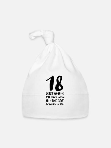 18. Geburtstag - Baby Bio-Mütze - Weiß - Vorne
