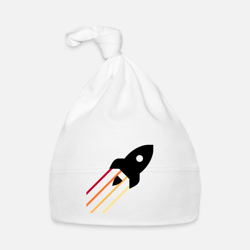 Rocket - Organic Baby Cap - white