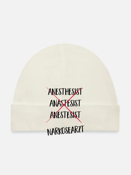 narkosearzt - Baby Bio-Mütze - Weiß - Vorne