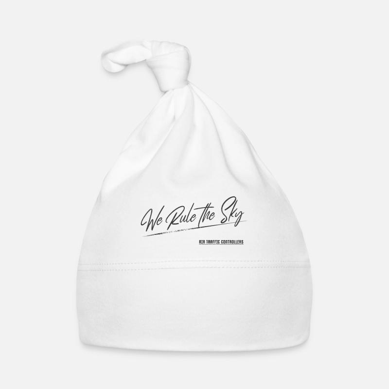 We Rule The Sky Air Traffic Controller - Organic Baby Cap - white