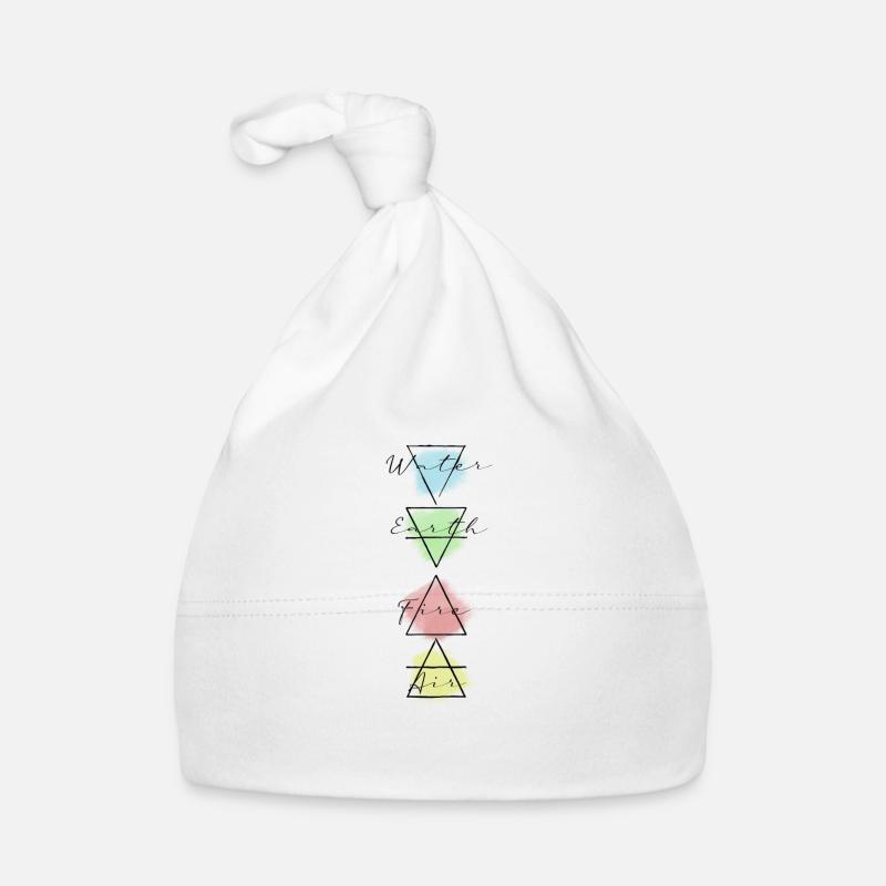 The 4 elements fire water air earth astrology - Organic Baby Cap - white
