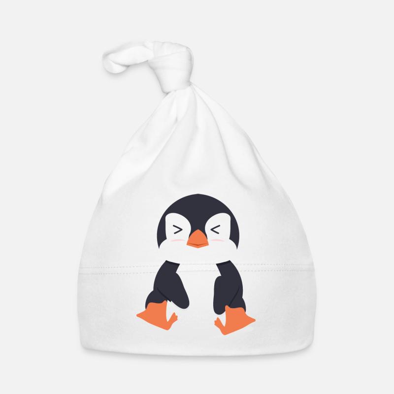 Pinguin - Baby Bio-Mütze - Weiß