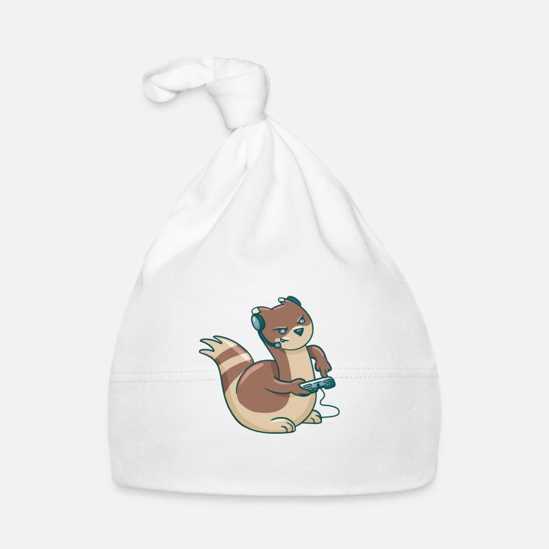 Frettchen Gamer Gaming Zocker Wiesel Tier Baby Bio-Mütze