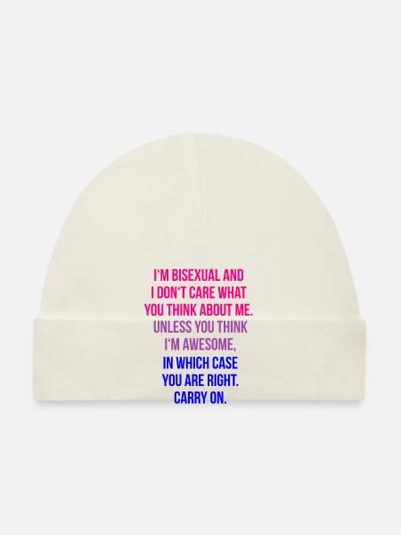 Gay LGBT Pride Bisexual - Organic Baby Cap - white - Front