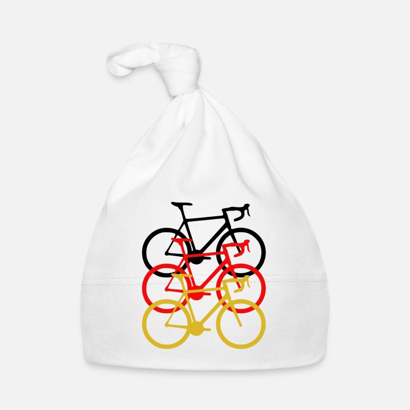 Road bikes black red gold. gift Organic Baby Cap