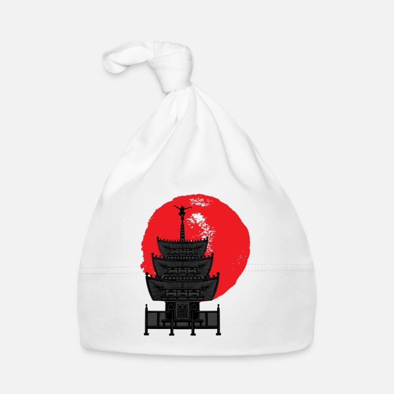 Soleil du temple du Japon - Bonnet bio Bébé - blanc