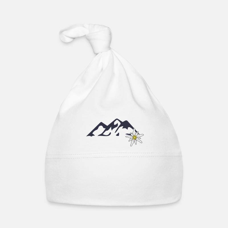 Mountains and Edelweiss Organic Baby Cap