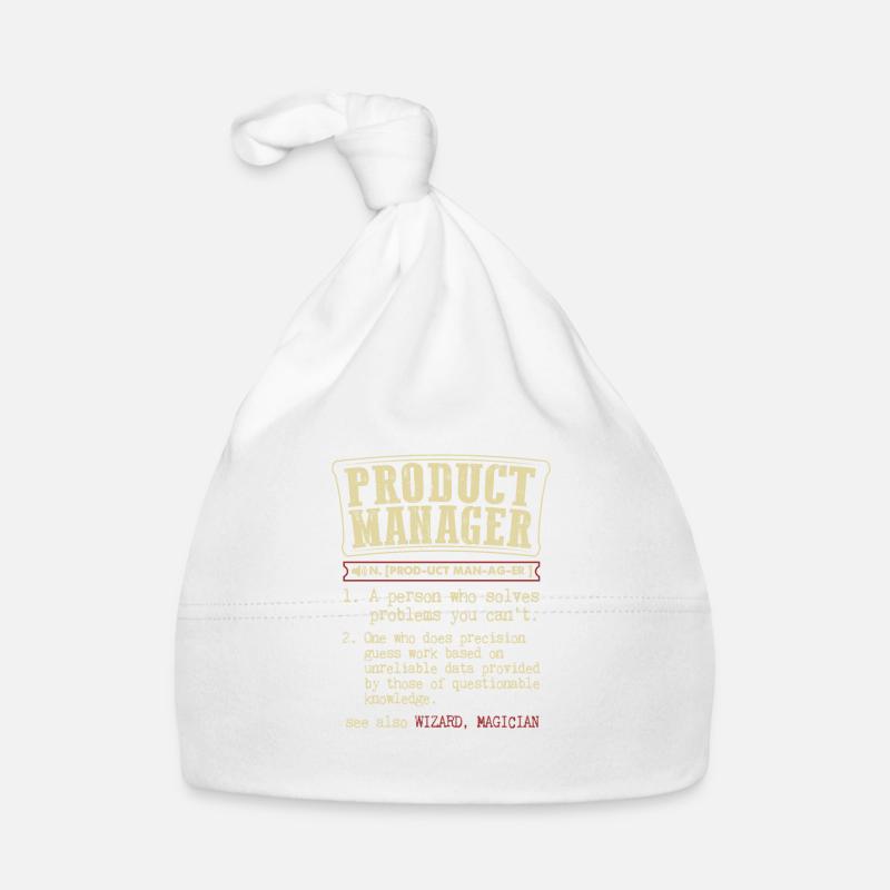 Définition de dictionnaire drôle de cadeau de chef de projet - Bonnet bio Bébé - blanc