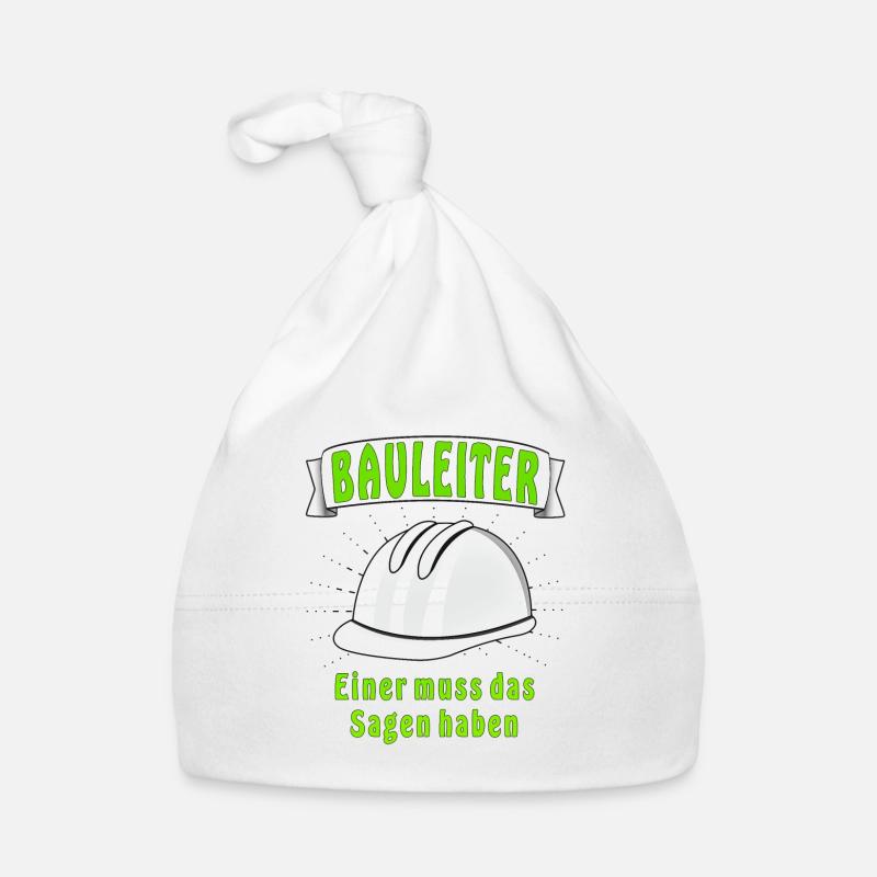 BAUHELM BAULEITER EINER MUSS DAS SAGEN HABEN Baby Bio-Mütze