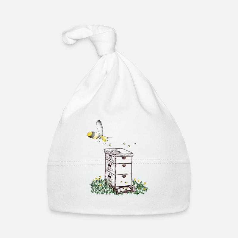 Beekeeper honeybee bee with stick Organic Baby Cap