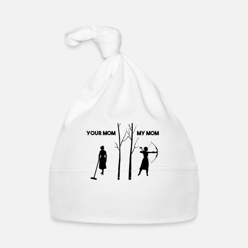 votre mère my mom bow arrow - Bonnet bio Bébé - blanc