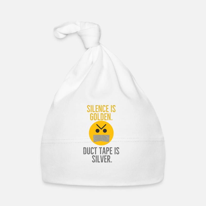 Silence Is Golden Duct Tape Is Silver Organic Baby Cap