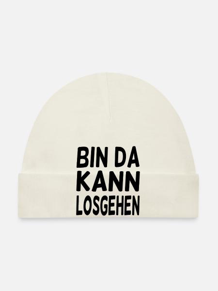 Bin da kann losgehen Büro Party - Baby Bio-Mütze - Weiß - Vorne