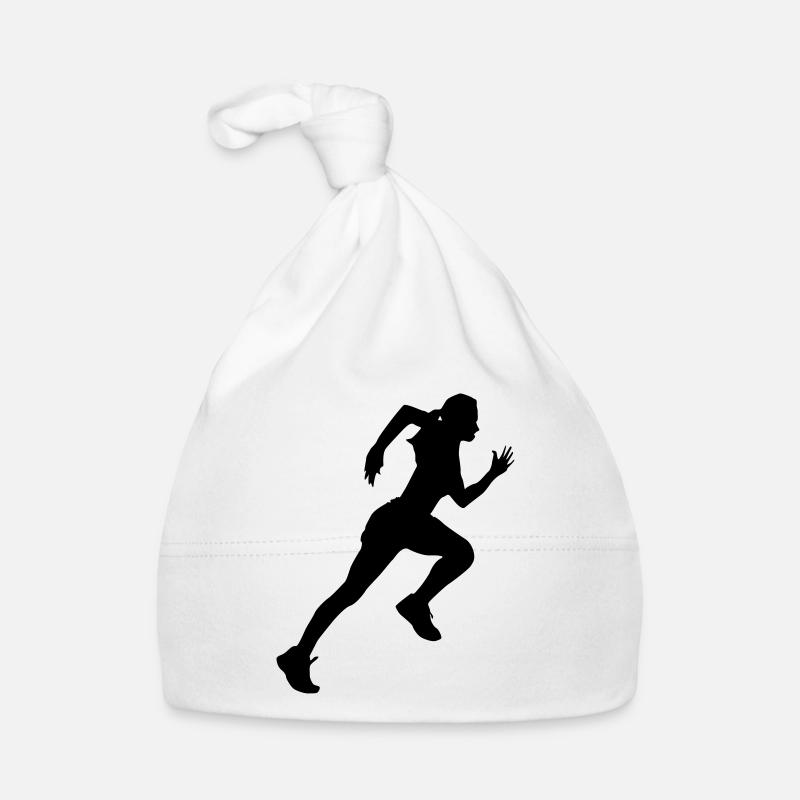 Running Girl Silhouette course - Bonnet bio Bébé - blanc