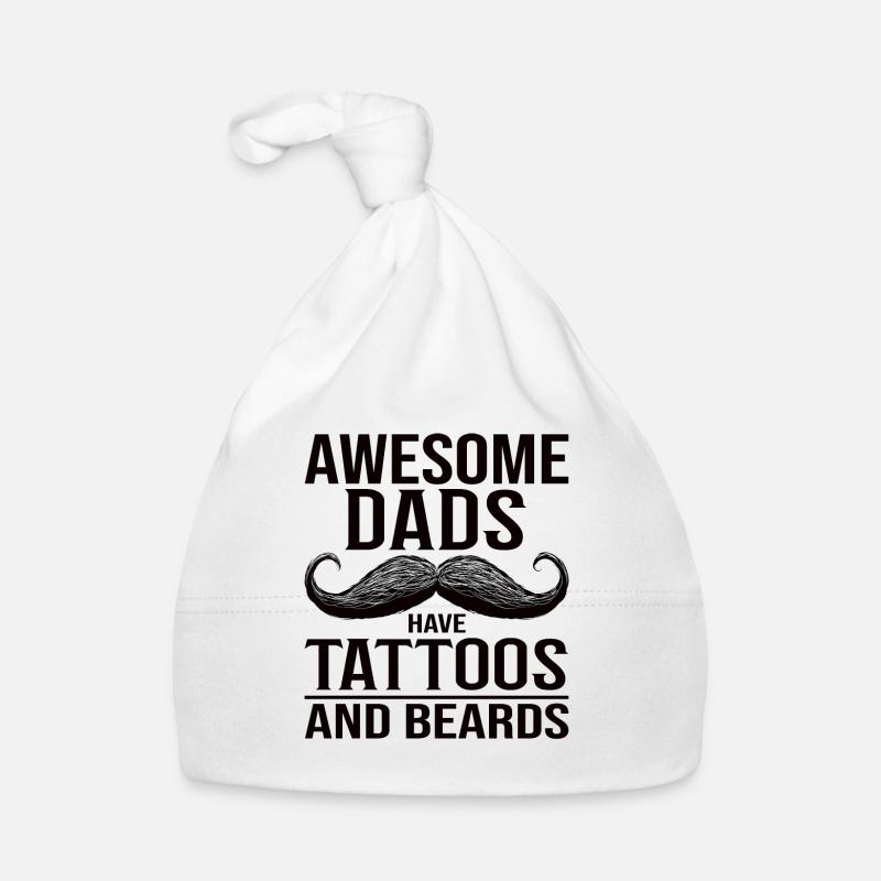 Father Beard Tattoos Father's Day Dad Bearded Tattoo Organic Baby Cap