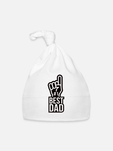 Best Dad Dad Daddy Papi Dad Dad Father's Day - Organic Baby Cap - white - Front