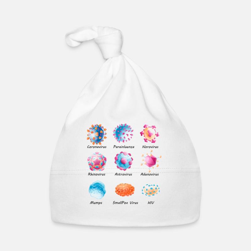 Vari virus - norovirus, HIV, ecc. Cappellino ecologico per neonato