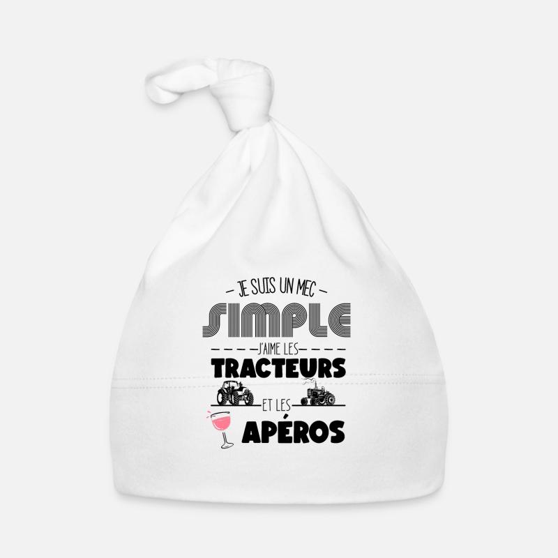 Je Suis Un Mec Simple J'aime Les Tracteurs et les Bonnet bio Bébé