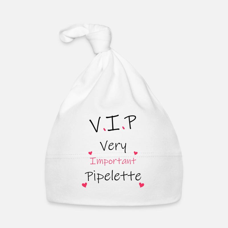 VIP Very Important Pipelette - Bonnet bio Bébé - blanc
