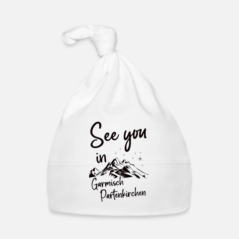 Garmisch Partenkirchen Skiing Mountain Snowboarding Organic Baby Cap