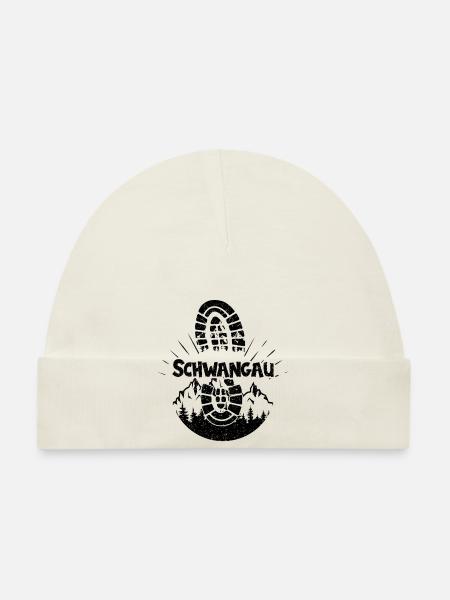 Schwangau Skiing Mountain Hiking - Organic Baby Cap - white - Front