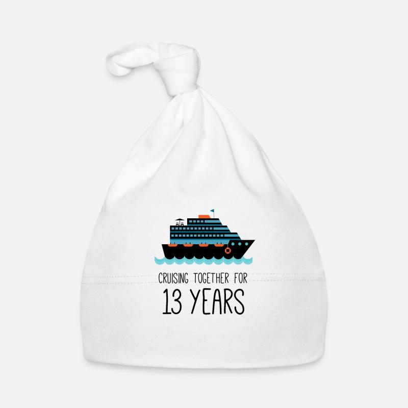 Cruising Together For 13 Years Wedding Anniversary Organic Baby Cap