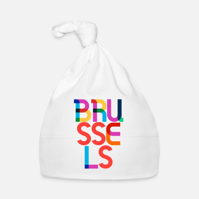Brussels Belgium Pop Art Letters Organic Baby Cap