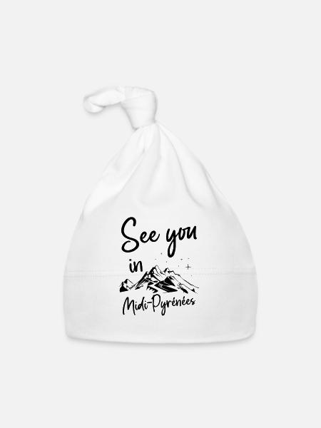 Midi-Pyrénées France hiking and skiing - Organic Baby Cap - white - Front