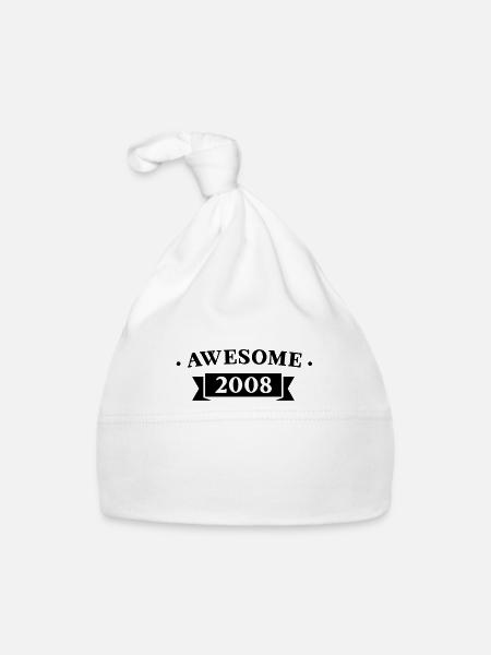 Funny Birthday Awesome 2008 - Organic Baby Cap - white - Front