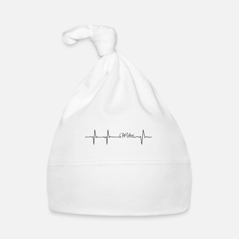 Weber Herzschlag Familie Nachname Geschenk Baby Bio-Mütze