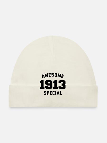 Drôle d’anniversaire Génial Spécial 1913 - Bonnet bio Bébé - blanc - Devant