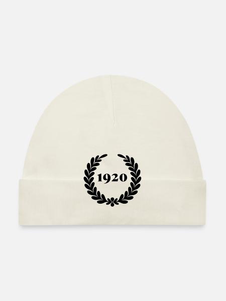 Funny Birthday Since 1920 - Organic Baby Cap - white - Front