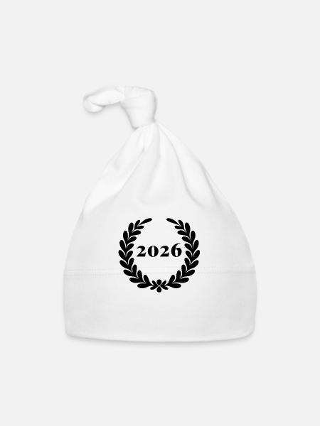 Drôle d’anniversaire depuis 2026 - Bonnet bio Bébé - blanc - Devant