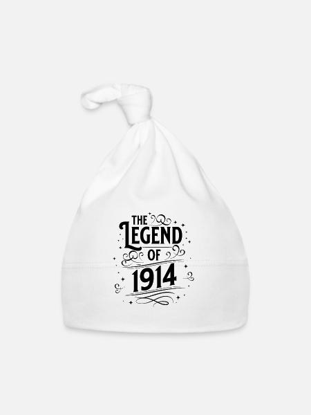 Die Legende von 1914 Geburtstag - Baby Bio-Mütze - Weiß - Vorne
