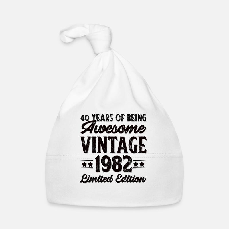 Né 1982 Retro 1982 Anniversaire Bonnet bio Bébé