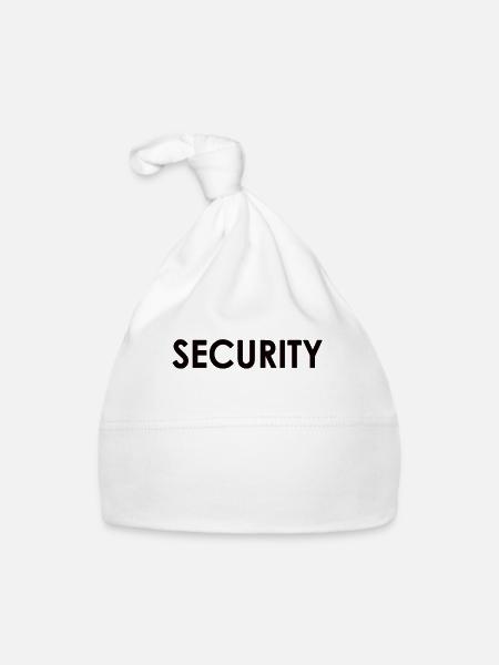 Secuirty Türsteher Arbeiter Sicherheit Schützen - Baby Bio-Mütze - Weiß - Vorne