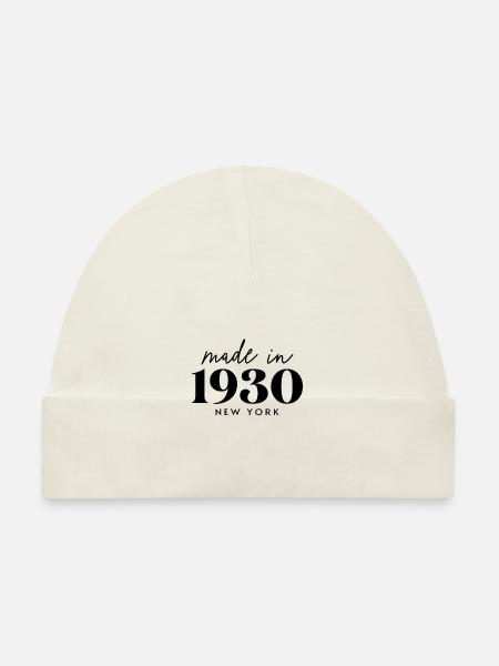 Fabriqué en 1930 à New York. Fête d’anniversaire mignonne - Bonnet bio Bébé - blanc - Devant