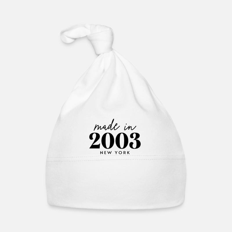 Made 2003 in New York. Cute Birthday Party Organic Baby Cap